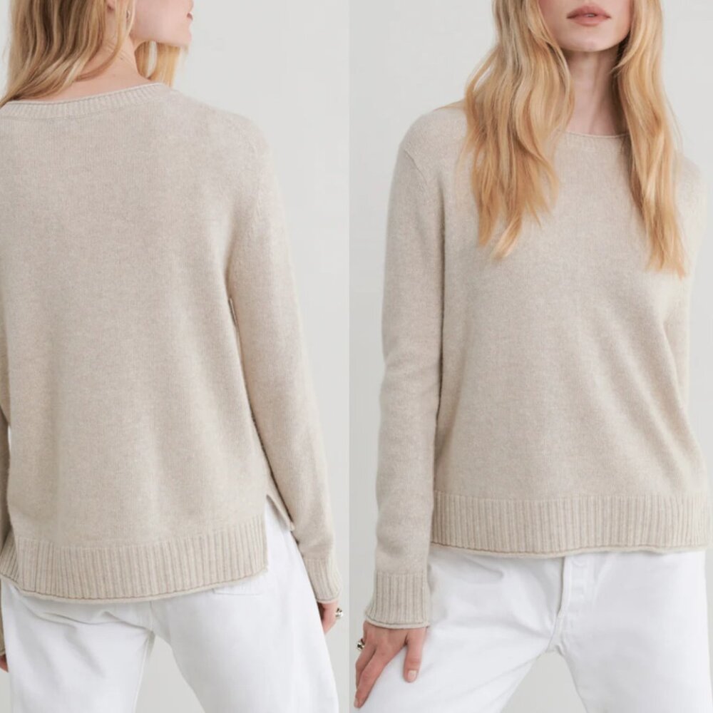 Jenni Kayne Everyday Sweater Knit Wool Cashmere Oatmeal